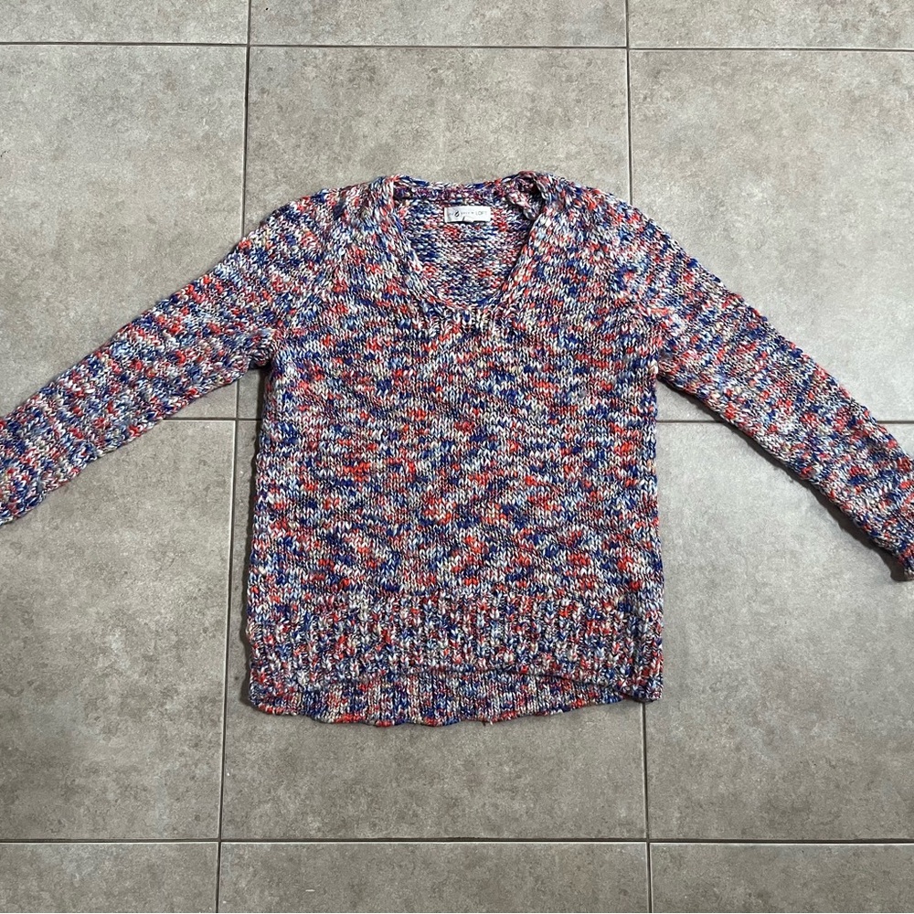 Lou & Grey women's sweater XS multicolor boho Colorful, blue orange slouchy